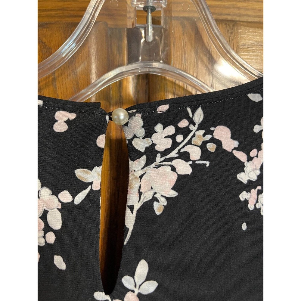 Karl Lagerfeld Yessie Blouse Trumpet Sleeve Top Black 3/4 Sleeve Size S/M - Picture 7 of 16